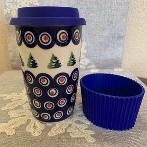 Polish Pottery Travel Mug Tumbler NEW